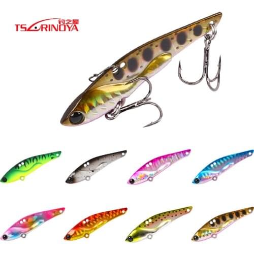 TSURINOYA TEPAN VIB DW52 50mm 7g Metal VIB Black Bass Lure Saltwater Fishing Lure Bait With Treble Hook VIB Black bass Bait