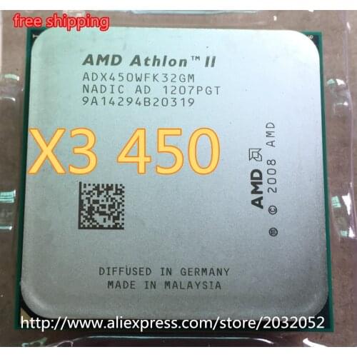 AMD Athlon II X3 450 3.2Ghz Triple-Core Processor Socket AM3 938-pin cpu working 100% x3 450