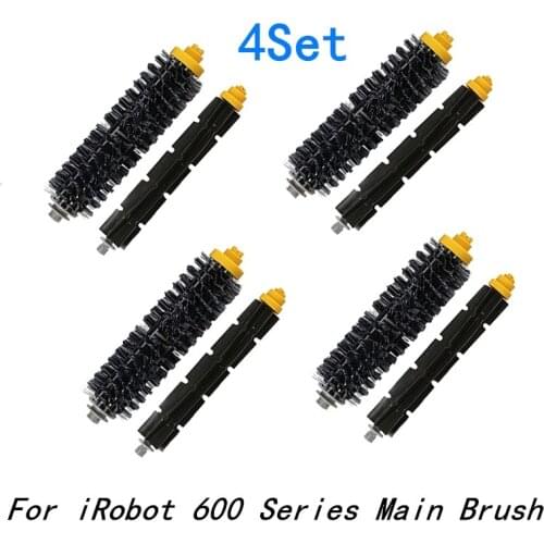 4 Set Main Roller Brush Accessroies Part for iRobot Roomba 600 Series 605 606 616 620 650 655 660 625 676 680 690 Robot Vacuum