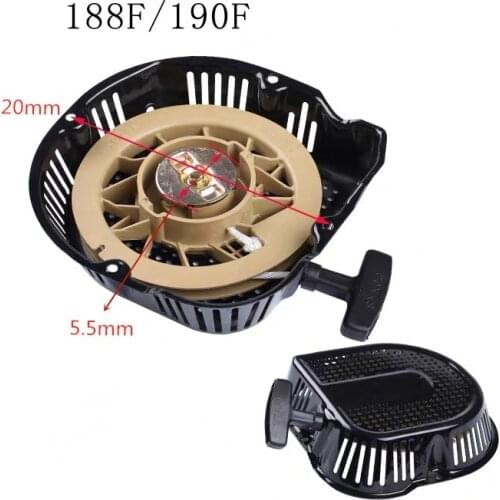 Recoil starter D shape for honda GX390 188F 190F engine motor water pump pull start