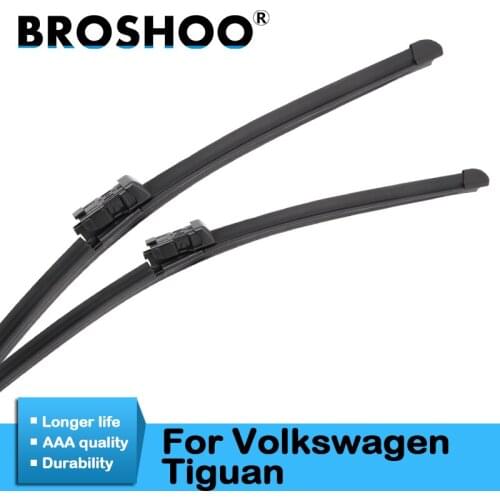 BROSHOO Car Wiper Blade For Volkswagen Tiguan MK1 MK2 Fit Push Button Arm 2007 2008 2009 2010 2011 2012 2013 2014 2015 2016 2017
