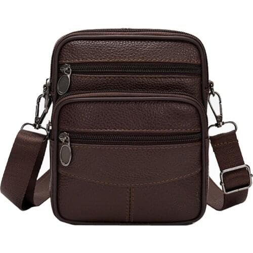 Men Messenger Bags Genuine Leather Male Small Flap Bags Fashion Shoulder Crossbody Bags For Mens Business Travel Bag Handbags