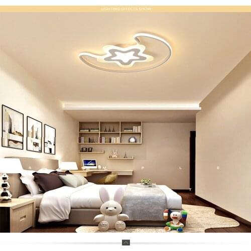 Led ceiling lamp simple modern cartoon moon star fashion home Indoor Lighting pendant lamps RC Dimmable led Pendant Lamps