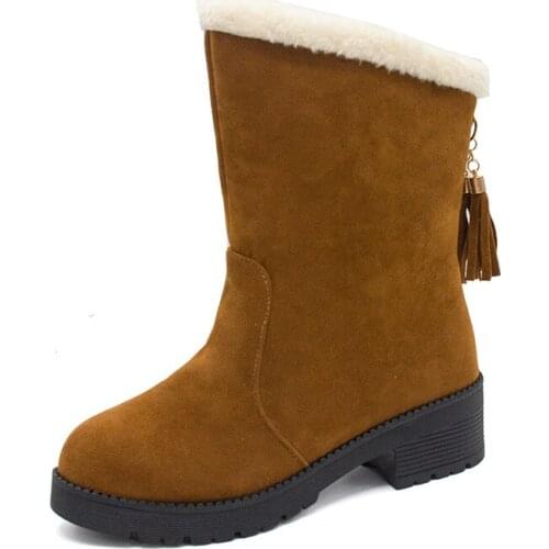 2018 And New Pattern Woman Short Boots Low With Coarse With Circle Head Waterproof Platform Snowfield Boots Womens Shoes