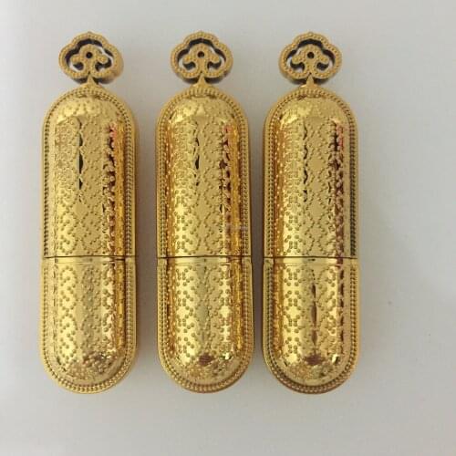 10/30/50pcs 12.1mm Gold Colour Lipstick Tube Lip Balm Containers Empty Cosmetic Containers Beautiful Makeup Tools