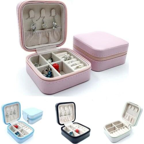 2020 New Womens Jewelry Packaging Box PU Leather Jewelry Box Necklace Ring Storage Case Organizer Display