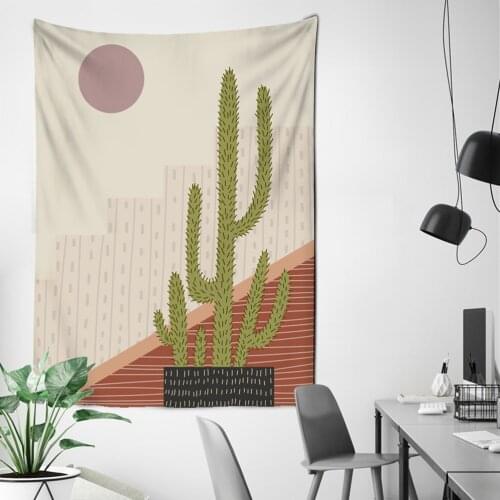 2021 New Fashion Animals Plants Leaves Illustration Wall Cloth Canvas Painting Nordic Tapestry For Living Room Decor Tapestry