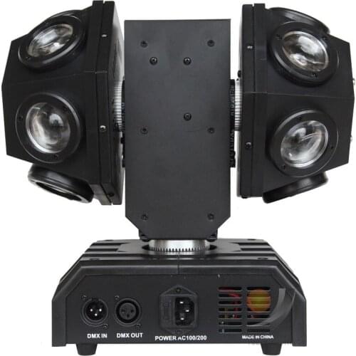 4PCS/LOT dmx moving head Stage Professional Led 12Pcs 10W RGBW 4in1 Dual Arm Rotation Moving Head Laser Beam Light