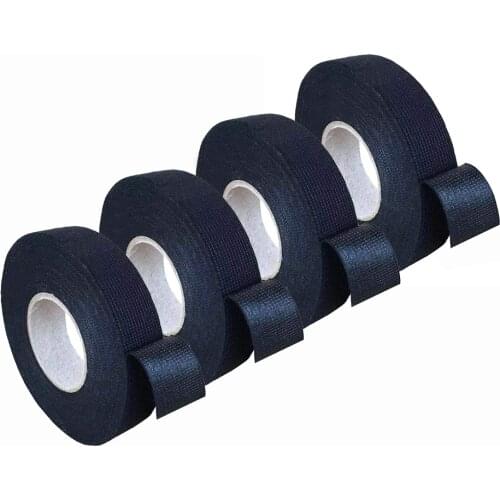 4pc Heat-resistant Adhesive Cloth Fabric Tape For Car Auto Cable Harness Wiring Loom Protection Width 19mm Length 15M