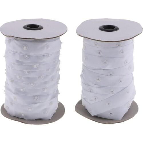 50 Yards Press Studs Snap Fastening Tape Sewing For Duvet Covers