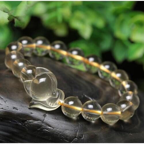 8mm Natural ice yellow crystal mozambique topaz fox bracelet beauty of the single ring bracelet wholesale