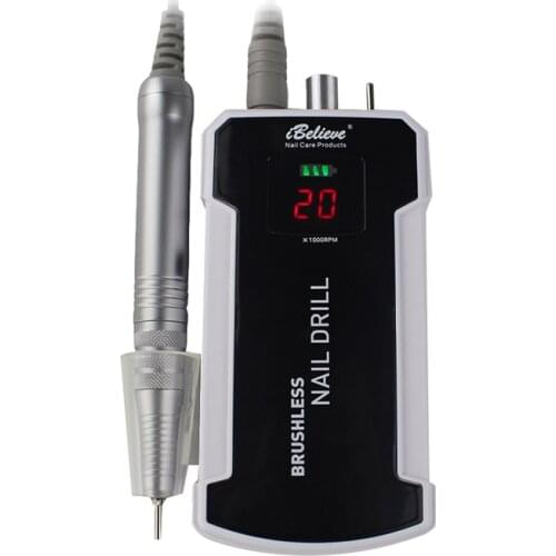 80W Brushless Nail Drill 35000RPM Electric Manicure Drill Set Machine Rechargeable Pedicure Set with Ceramic Drill bits Tools