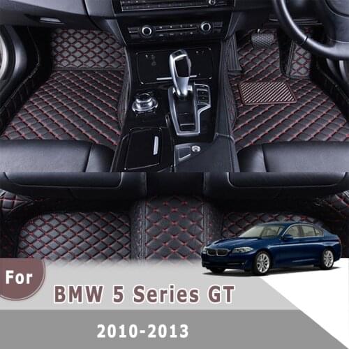 RHD Custom Car Floor Mats For BMW 5 Series GT 2013 2012 2011 2010 Leather Carpets Car Styling Foot Pads Car Accessories Interior