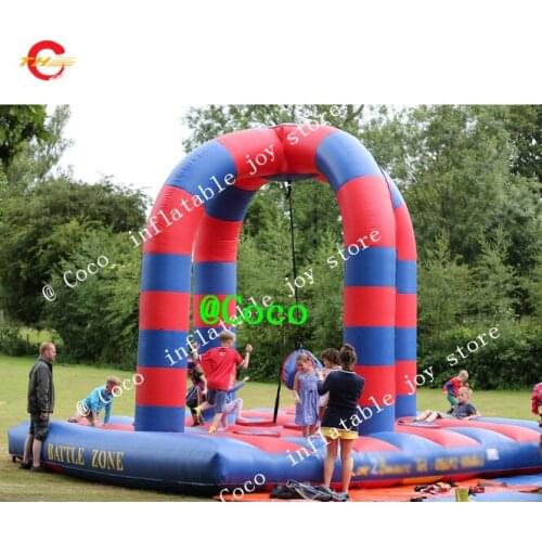 Free air ship to door!interactive sport games human swing him off ball games, commercial kid adult inflatable wrecking ball game