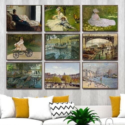 Home Decoration Art Wall Pictures Fro Living Room Poster Print Canvas Paintings French Claude Monet Figure Paintings