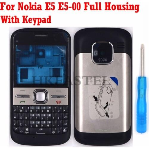 For Nokia E5 E5-00 New Full Complete Mobile Phone Housing Cover Case + English Keypad + Tool free shipping