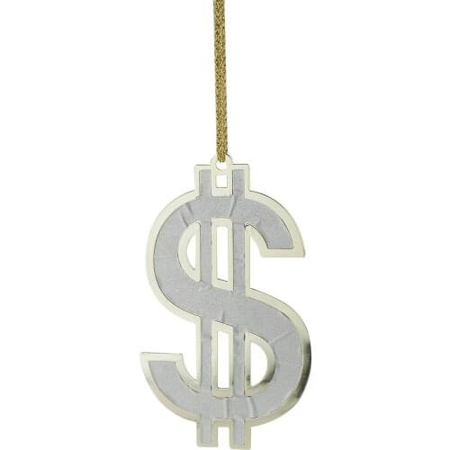 US Dollar Sign Pendant Necklace Hip Hop Jewlery Cosplay Hen Party Accessory