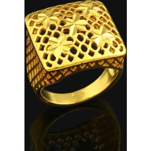 Fansheng New Arrived Trendy lovers' Wedding Bands Dubai/Ethiopia/Africa gold color Hollow Out Rings For Women Gifts