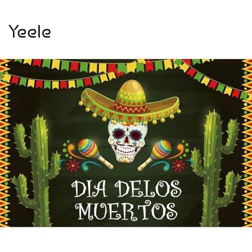 Yeele Mexican Day Of The Dead Photocall Backdrop Props Skull Cactus Party Photography Photographic Background For Photo Studio