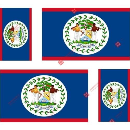 Interesting Car Stickers Set of 4x Sticker Vinyl Car Bumper Decal Outdoor Car Moto World Flag Belize for JEEP Van Bike