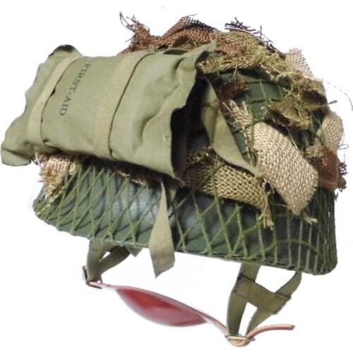 OUTDOORS MILITARY WW2 WWII US AIRBORNE CAMOUFLAGE HELMET PARACHUTE INFANTRY JUMP VERSION ARMY SUIT