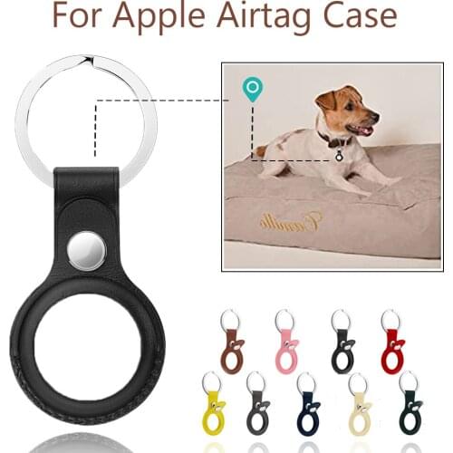 Leather Case Cover for Airtags Smart Anti-lost Tracker for apple Airtag Protective frame Tracking Locator Keychain Bumper Shell