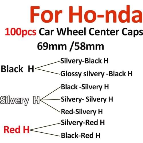 100PCS 69mm 6.9cm Auto Car Wheel Rim Center Cap Covers Badge H Logo 7 Type Auto Accessorie for CRV Civic Accord CITY Fit Pilot