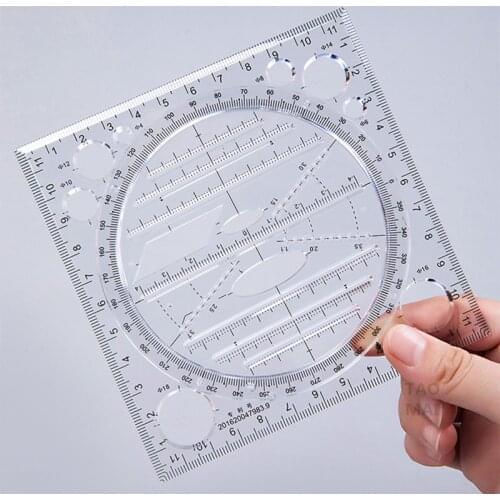 Creative Multifunctional Drawing Ruler Mathematical Geometry Template Student Scribe Handbook Design Drawing Ruler