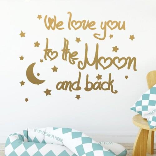 Cartoon We Love You Wall Sticker For Bedroom Kids Room Decoration Wall Decals Creative Stickers Murals Wall Decor
