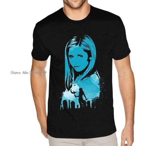 Buffy The Vampire Slayer TV Show T Shirt Men Cotton TShirt Tees Tops Streetwear Harajuku