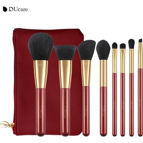 DUcare Professional Makeup Brush Set 8Pcs Soft Hair Eyeshadow Eyebrow Brush Foundation Concealer Makeup Tool with PU Leather Bag