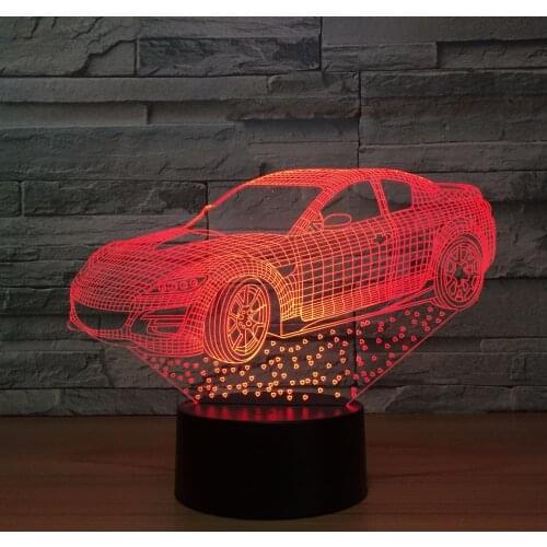 New Car 3d Lamp Usb Creative Gift Led Colorful Touch Remote Control Night Lamp Luminaria De Mesa 3d Light Fixtures