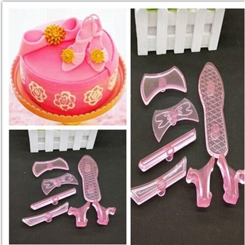 2015 New 9Pcs/set Plastic Fondant Ladies High Heel Shoe Cutter Press Mold Cake For Cake Decoration Tools Embossing Dies CT024