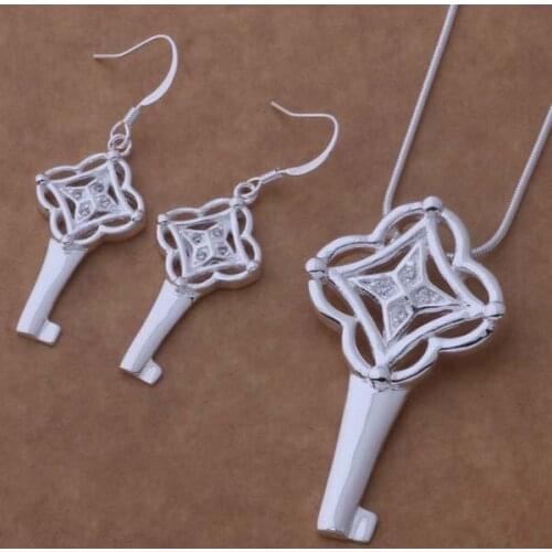 Wholesale High quality silver plated Fashion jewelry earrings necklace WT-333