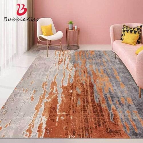 Bubble Kiss Fashion Rugs And Carpets For Home Living Room Modern Distressed Gray Cement Orange Stripes Area Rug Bedroom Decor
