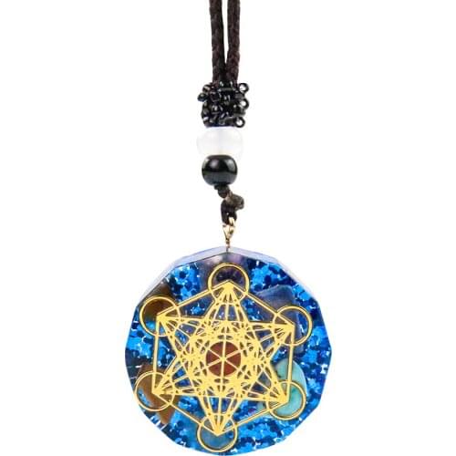 Orgone Pendant Necklace 7 Chakras Chips Stone Reiki Healing Orgonite Energy Pendant EMF Protection Yoga Crystal Stone Necklace