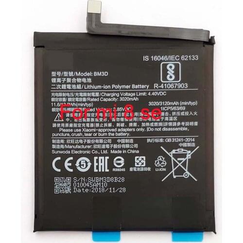 Original BM3D Built-in Battery for xiaomi 8 SE support fast charge with 3020mAh capacity including battery adhesive