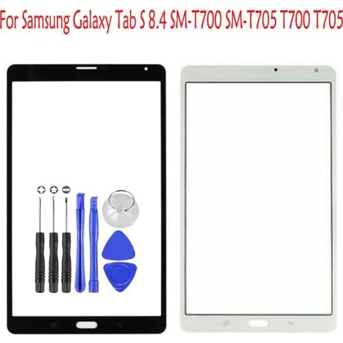 1 Pcs For Samsung Galaxy Tab S 8.4 SM-T700 SM-T705 T700 T705 LCD Touch Screen Front Outer Glass Lens Panel Parts Replace