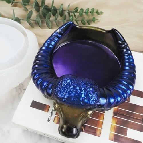 Oxhorn ashtray storage box silicone mold cattle head tray Resin mould Jewelry cosmetics storage box Gypsum silica gel mould