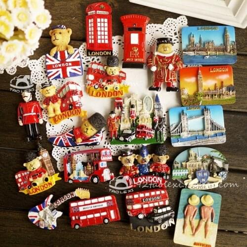 Resin hand-painted magnetism London travel commemorative creative refrigerator magnet magnetic buckle