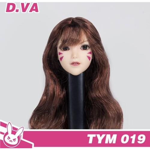 Custom 1/6 Scale OW Animation Head Sculpt DVA female Soldier Headsculpt Model toys for 12inch action figure