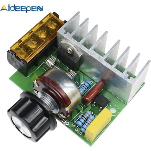 4000W 0-220V AC SCR Electric Voltage Regulator Adjustable Motor Speed Control Dimmers Dimming Speed With Temperature Insurance