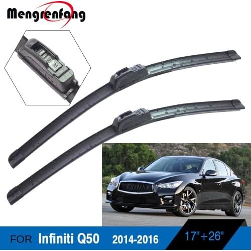 For Infiniti Q50 2014 2015 2016 Car Wiper Blades Soft Rubber Frameless Front Windscreen Wiper