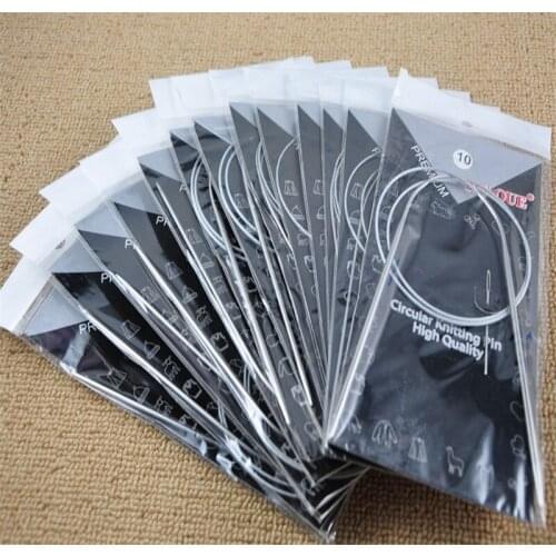 New 11pcs/set 32" 80cm Stainless Circular Knitting Needles Circular Knitting Pins Crochet Weaving Pins Needlework Tools
