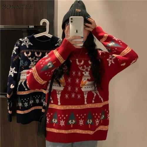 Sweaters Women All-match Classic Trendy Streetwear Knitwear Fall Artistic Clothes Couple Loose Popular Ins Daily Ulzzang College