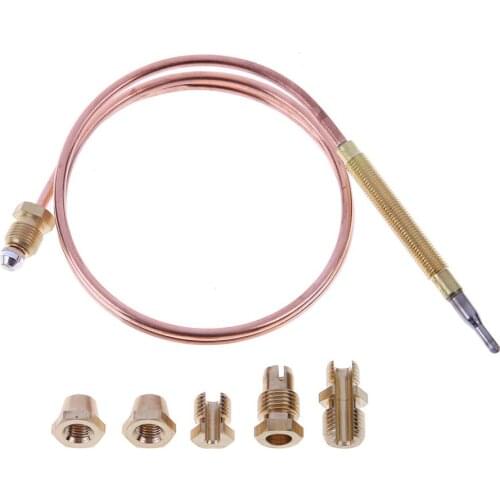 60cm Gas Thermocouple Wire Thermo Sensor High Temperature Thermocouple for Hot Water Boiler Tea Urn with 5 Fixed Parts