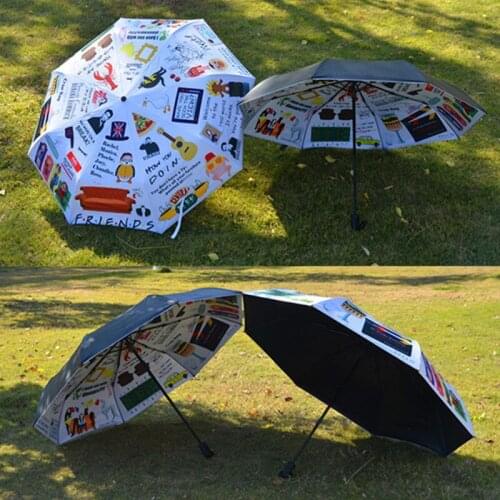 TV Friends Central perk Rain Anti-UV Sun Windproof Umbrella Convenient Folding