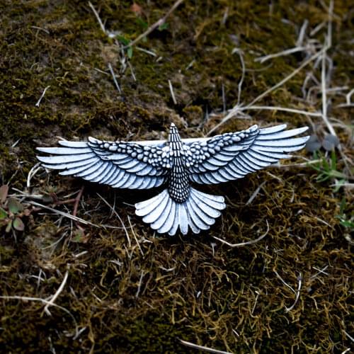 Viking raven hair pin