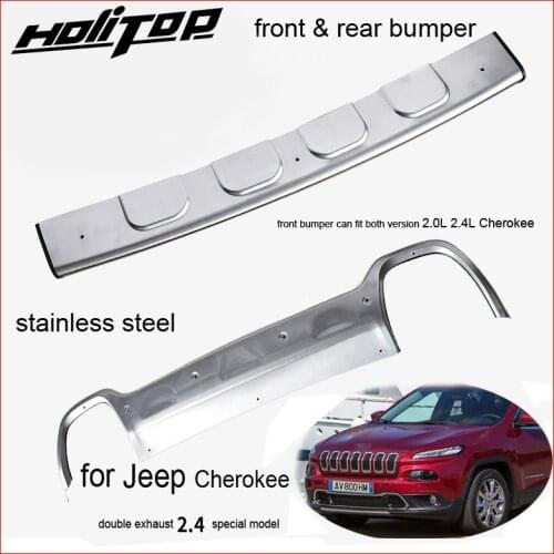 Front&rear stainless steel bumper guard cover bull bar skid plate for Jeep Cherokee 2014-2016,anti-impact, protect your car