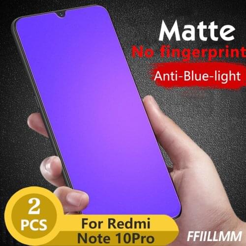 2Pcs/lot Anti Blue Light Tempered Glass For Redmi Note 9 Pro 10 Pro Max Screen Protector For Redmi Note 9S 10S Protective Film